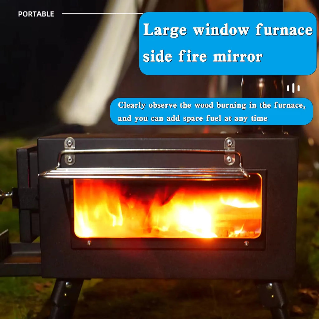 Woolpack Portable Wood-Burning Tent Stove – Stainless Steel Camp Heater with Chimney