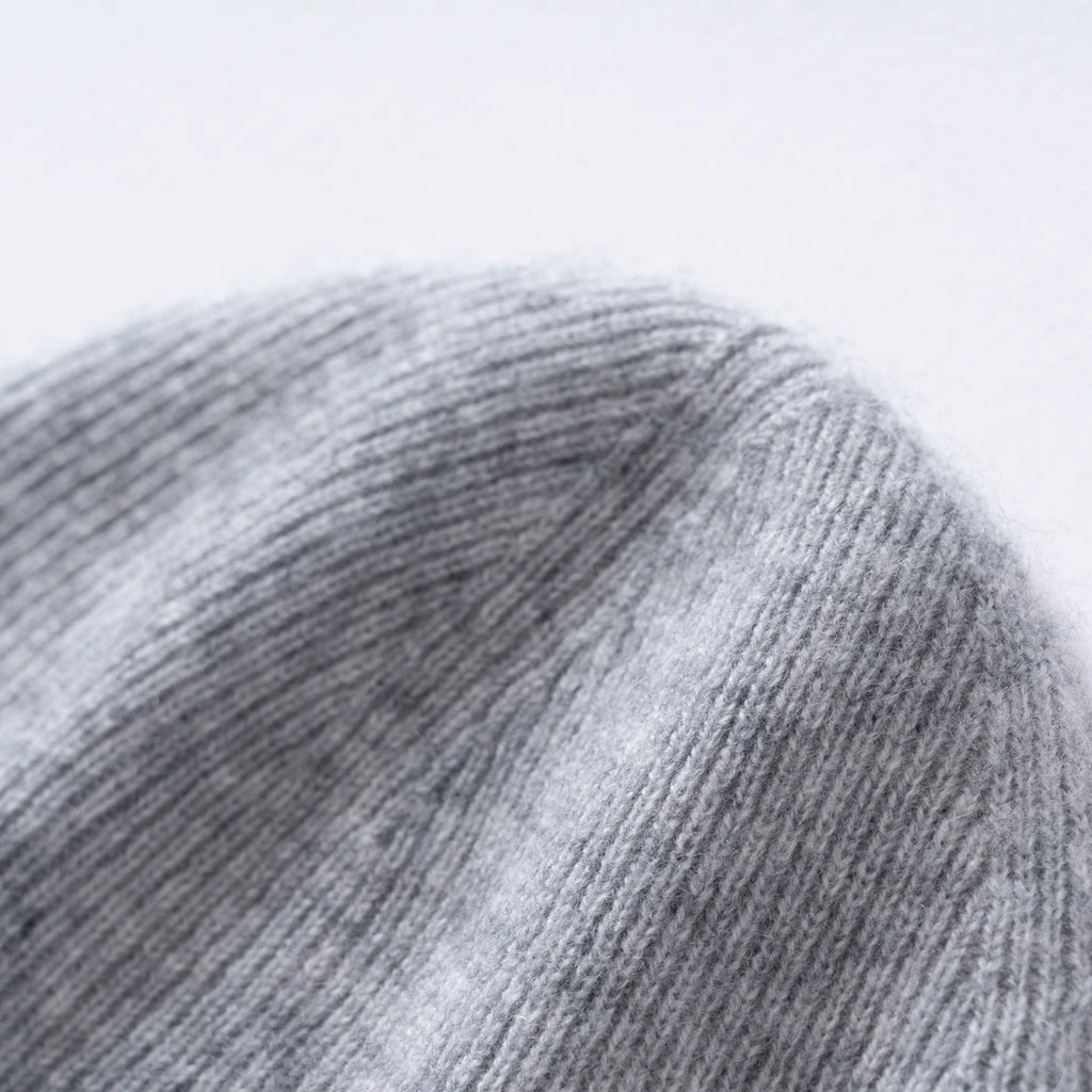 Woolpack cashmere beanie for men and women in solid knit design