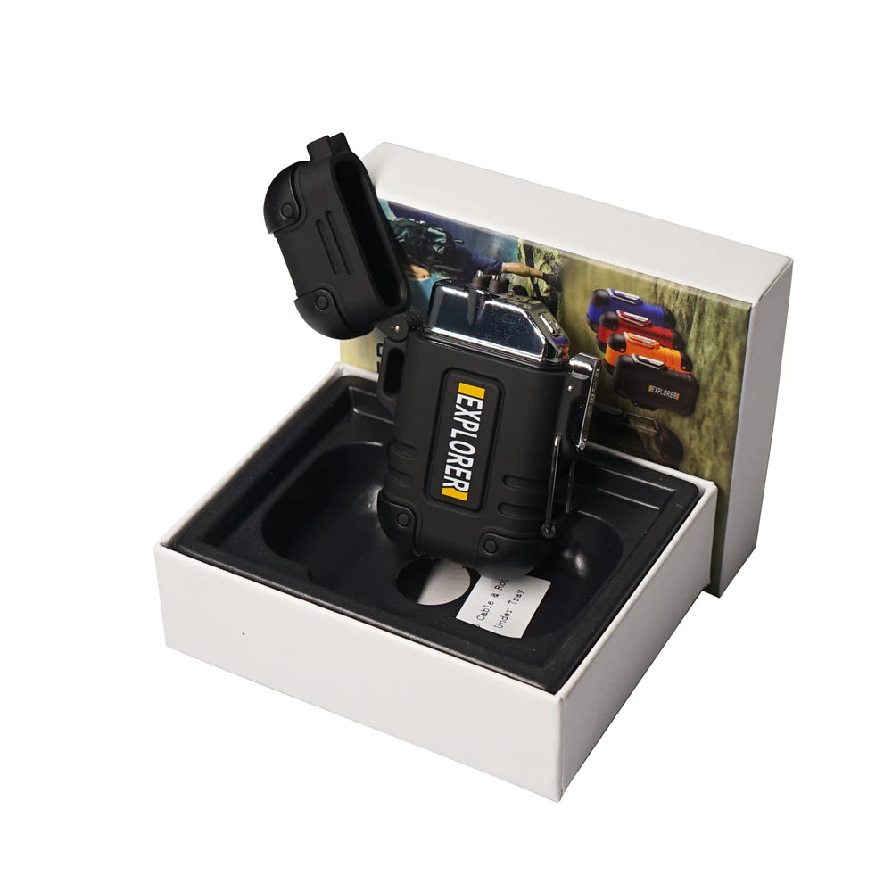 Woolpack Dual-Arc Electric Lighter – Waterproof, USB Rechargeable