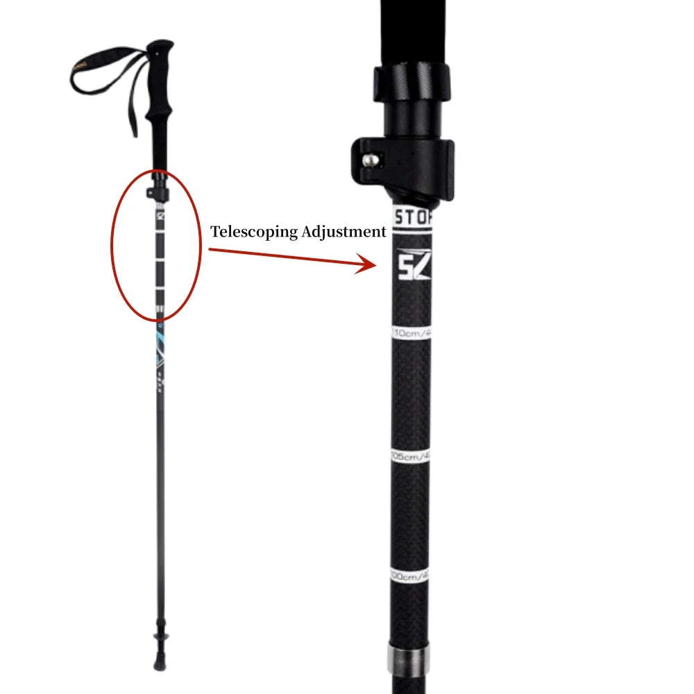 Woolpack Ultralight Carbon Fiber Trekking Poles – Antishock, Collapsible