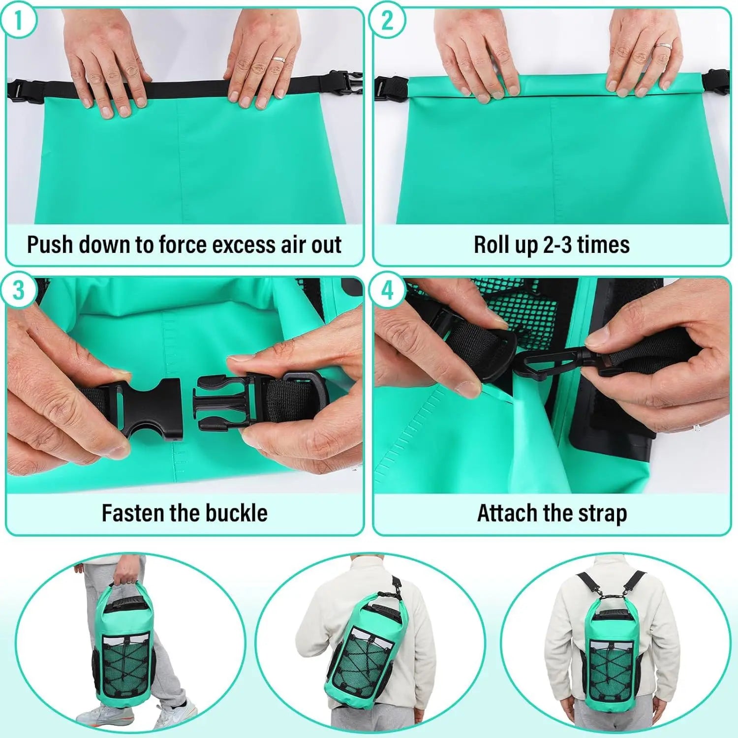 Woolpack Waterproof 25L Roll-Top Dry Bag Backpack