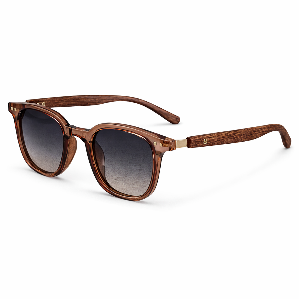 Woolpack Classic Wood-Grain Sunglasses – UV Protection black and brown