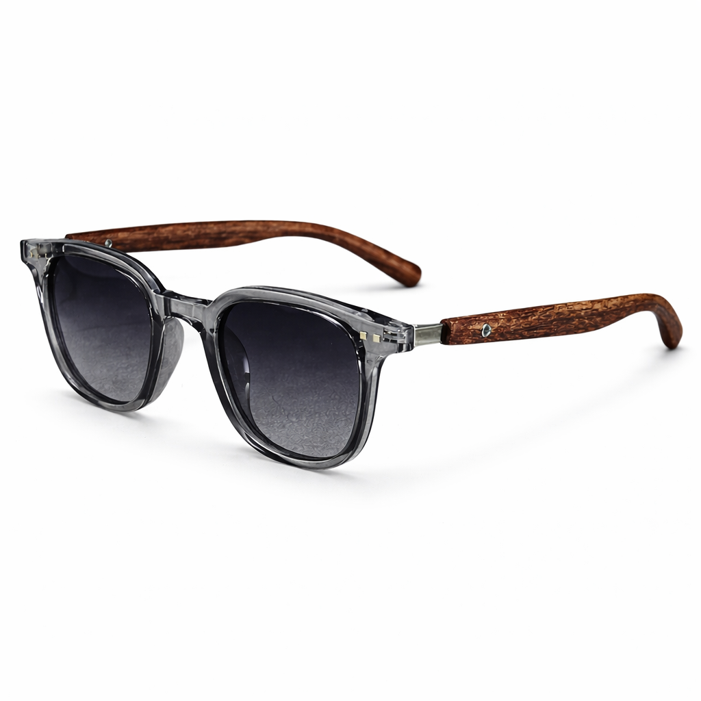 Woolpack Classic Wood-Grain Sunglasses – UV Protection black and brown