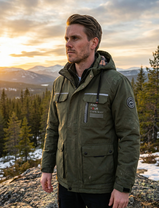 Woolpack Waterproof Soft Shell Hooded Jacket – Fleece-Lined Winter Coat