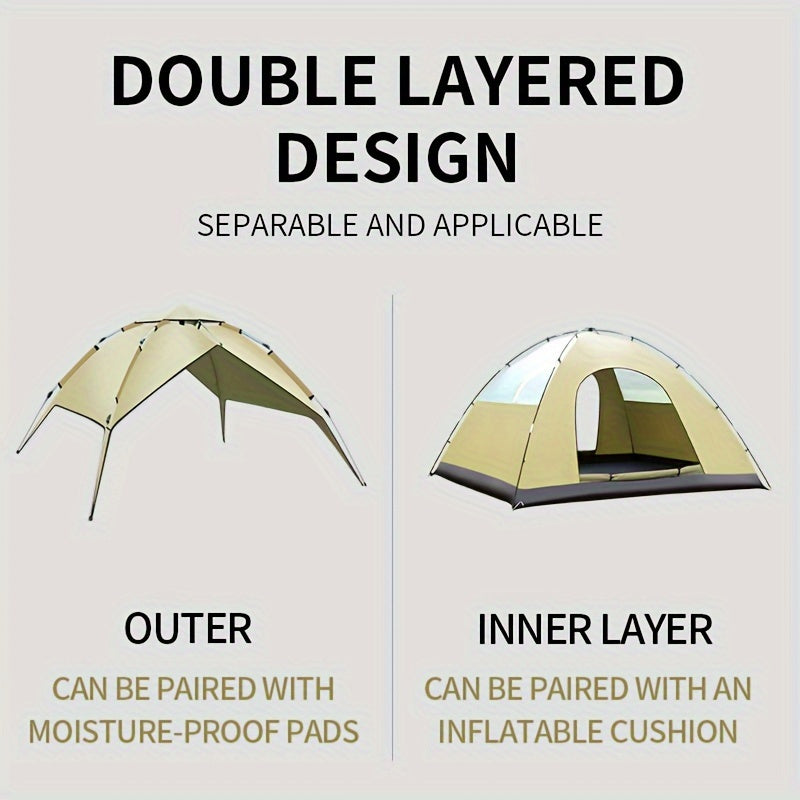 Woolpack 4-Person Family Tent – Quick Setup, Double-Layer, All-Season