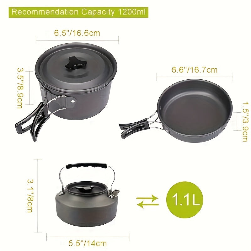 Woolpack Camping Cookware Set – Aluminum Alloy, Portable Outdoor Kitchen