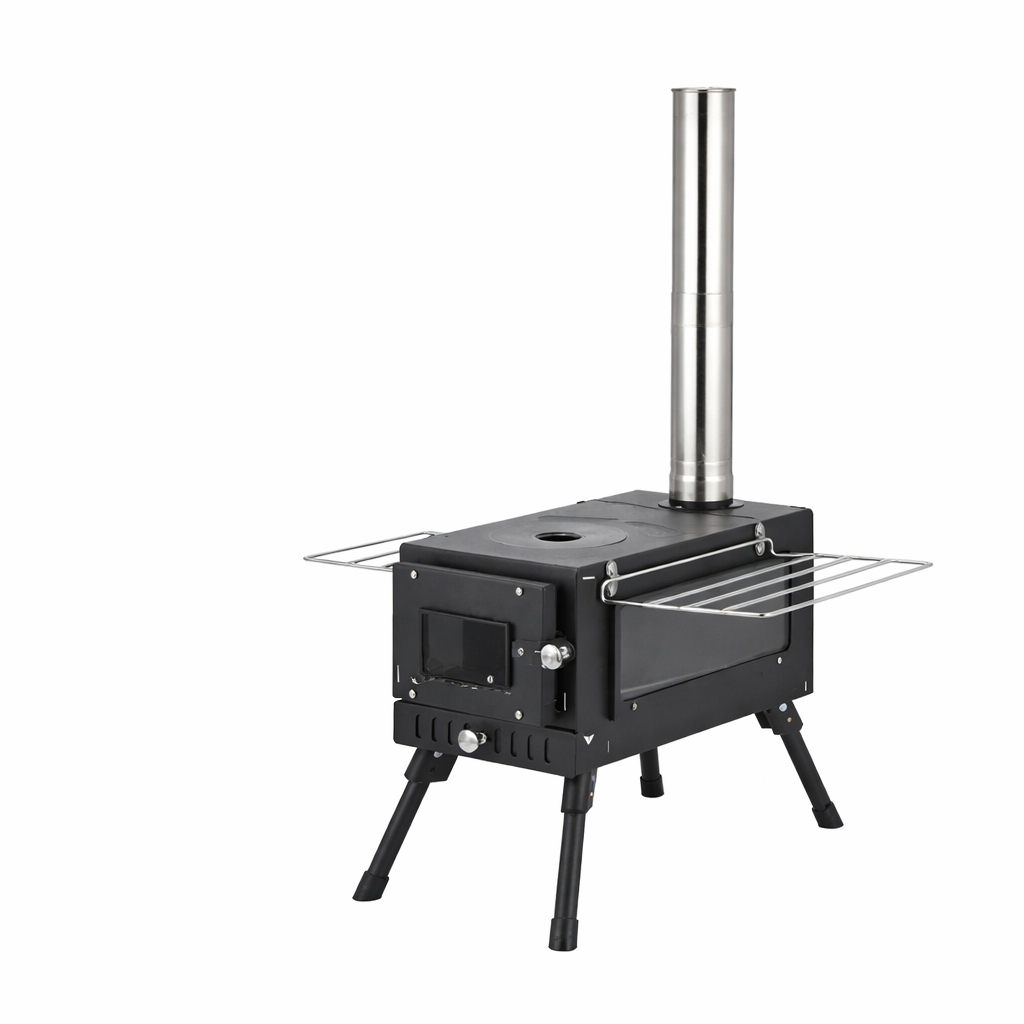Woolpack Portable Wood-Burning Tent Stove – Stainless Steel Camp Heater with Chimney - Woolpack Hiking Gear