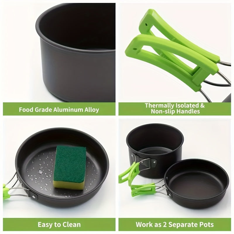 Woolpack Camping Cookware Set – Aluminum Alloy, Portable Outdoor Kitchen