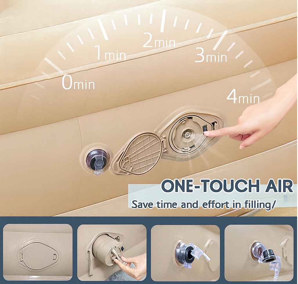 Woolpack Inflatable Air Mattress – Thickened Automatic Sleeping Bed with Built-In Pump