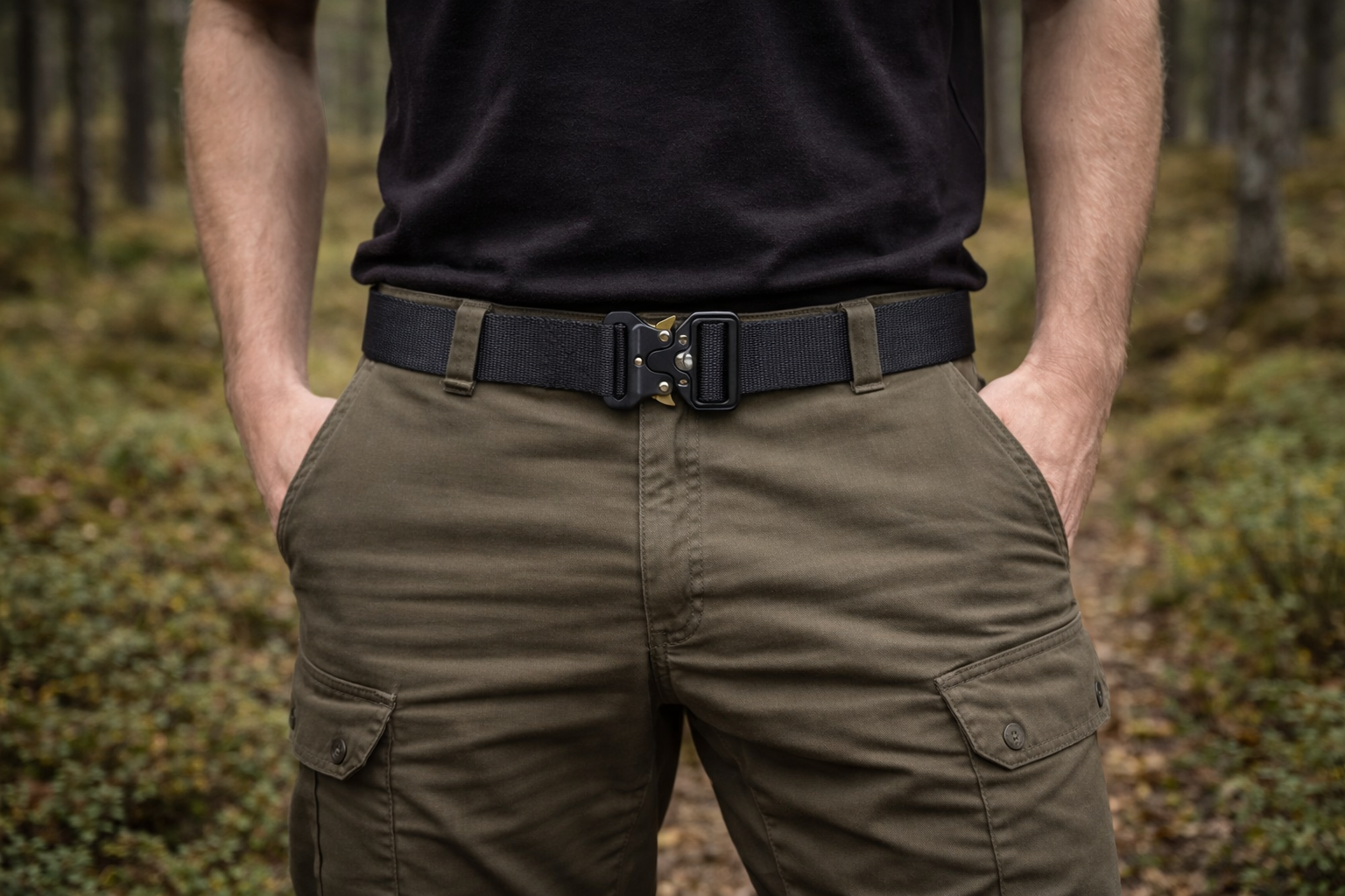 Woolpack tactical nylon belt with quick release buckle for outdoor and everyday use