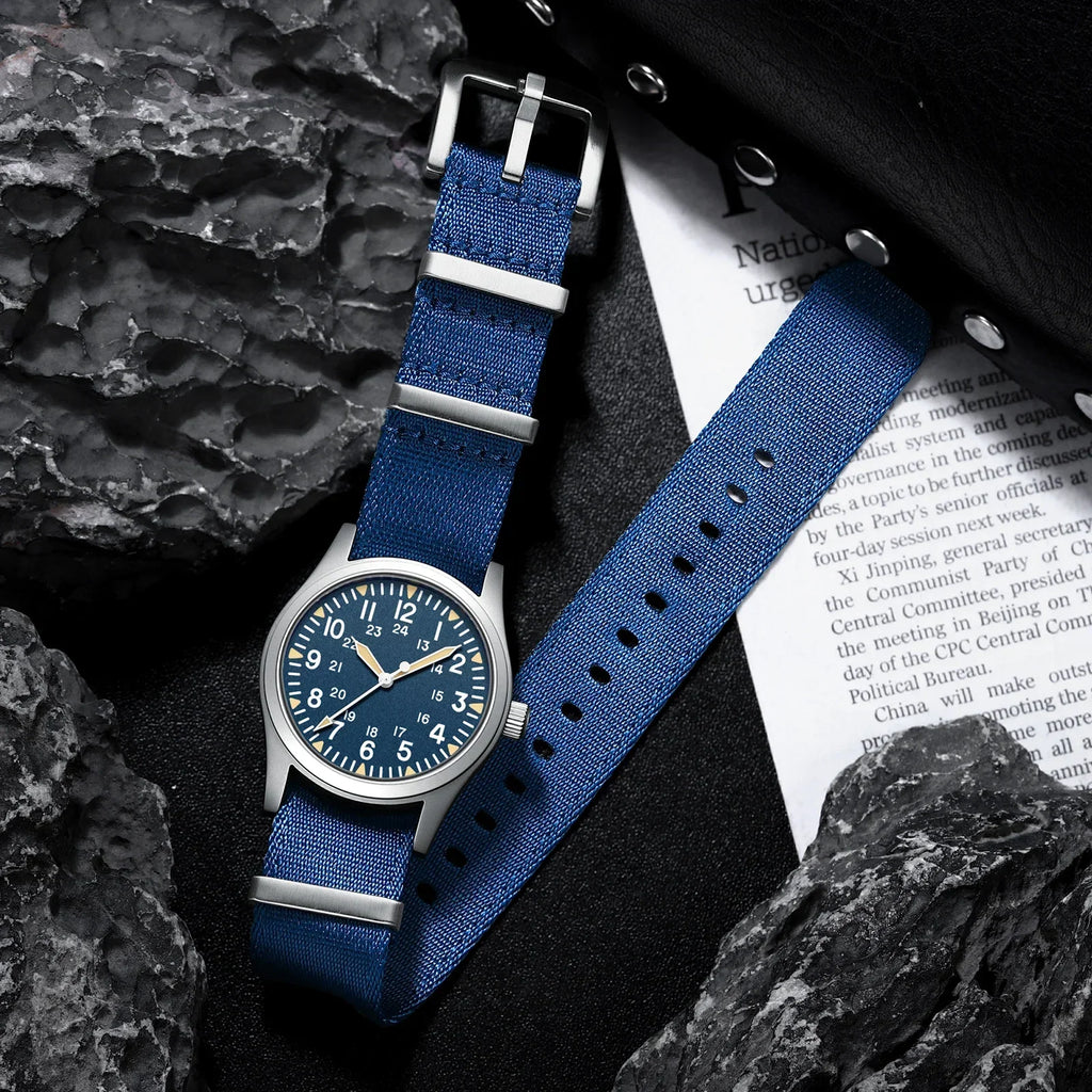 Woolpack tactical field watch with sapphire crystal and nylon strap