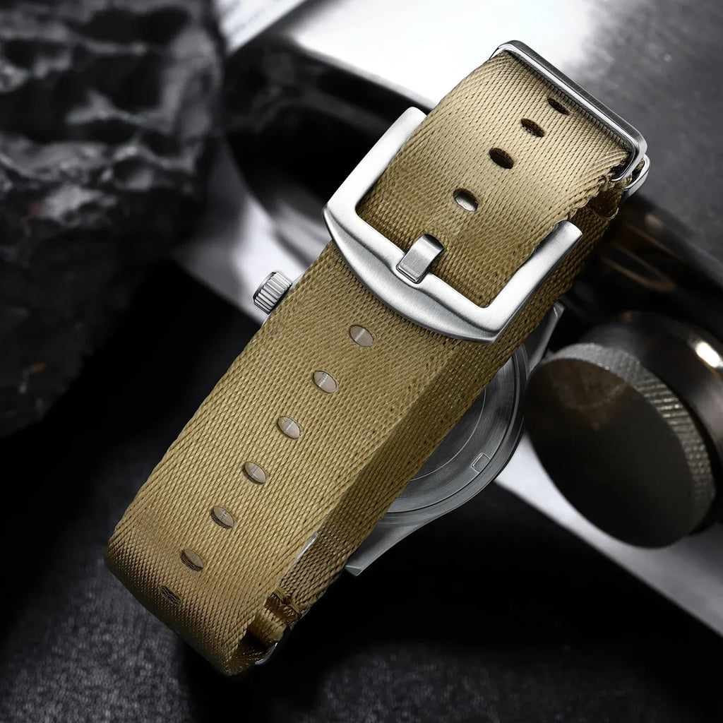Woolpack tactical field watch with sapphire crystal and nylon strap