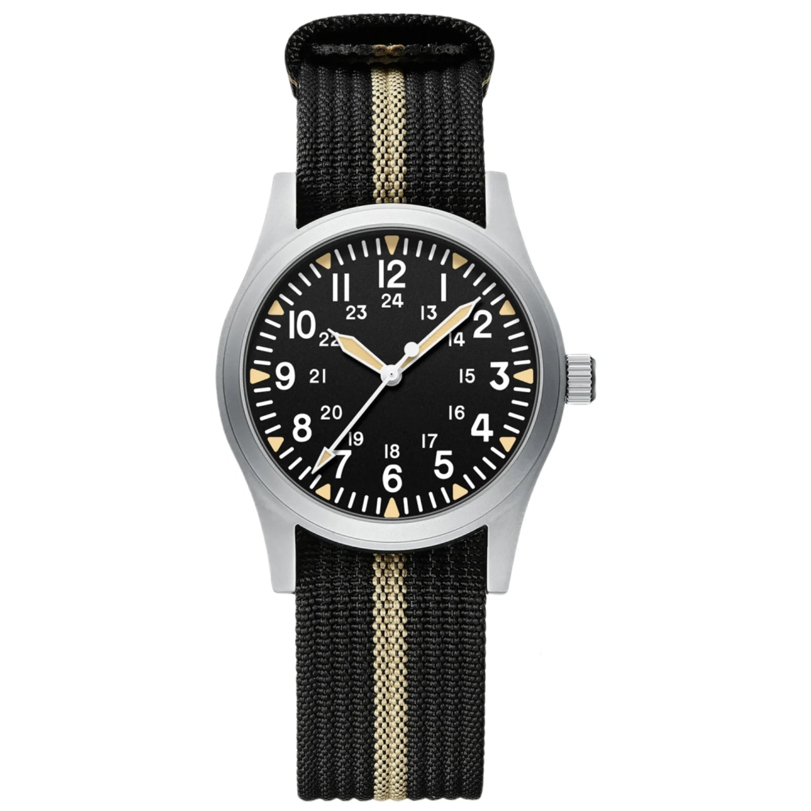Woolpack tactical field watch with sapphire crystal and nylon strap