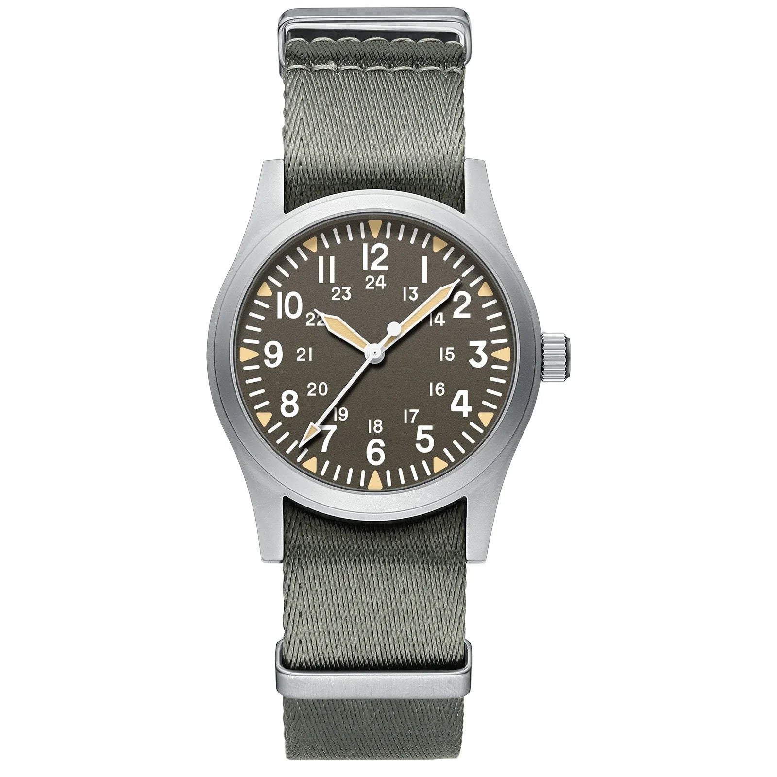 Woolpack tactical field watch with sapphire crystal and nylon strap
