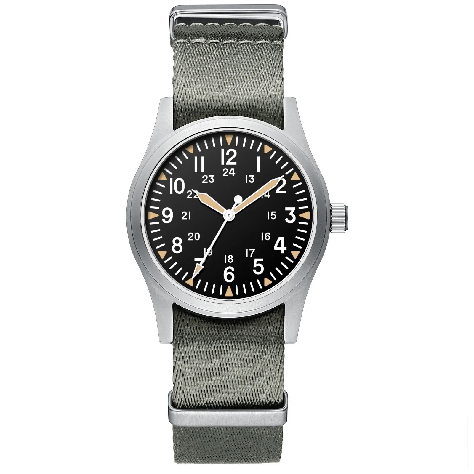 Woolpack tactical field watch with sapphire crystal and nylon strap