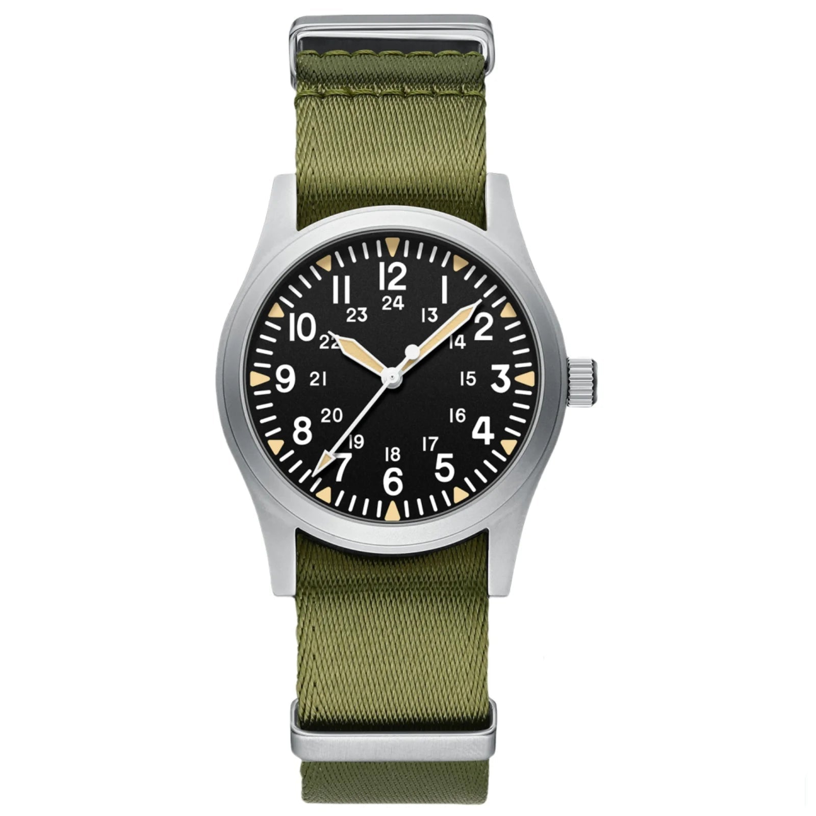 Woolpack tactical field watch with sapphire crystal and nylon strap