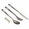 Woolpack titanium camping cutlery set with spoon fork and knife