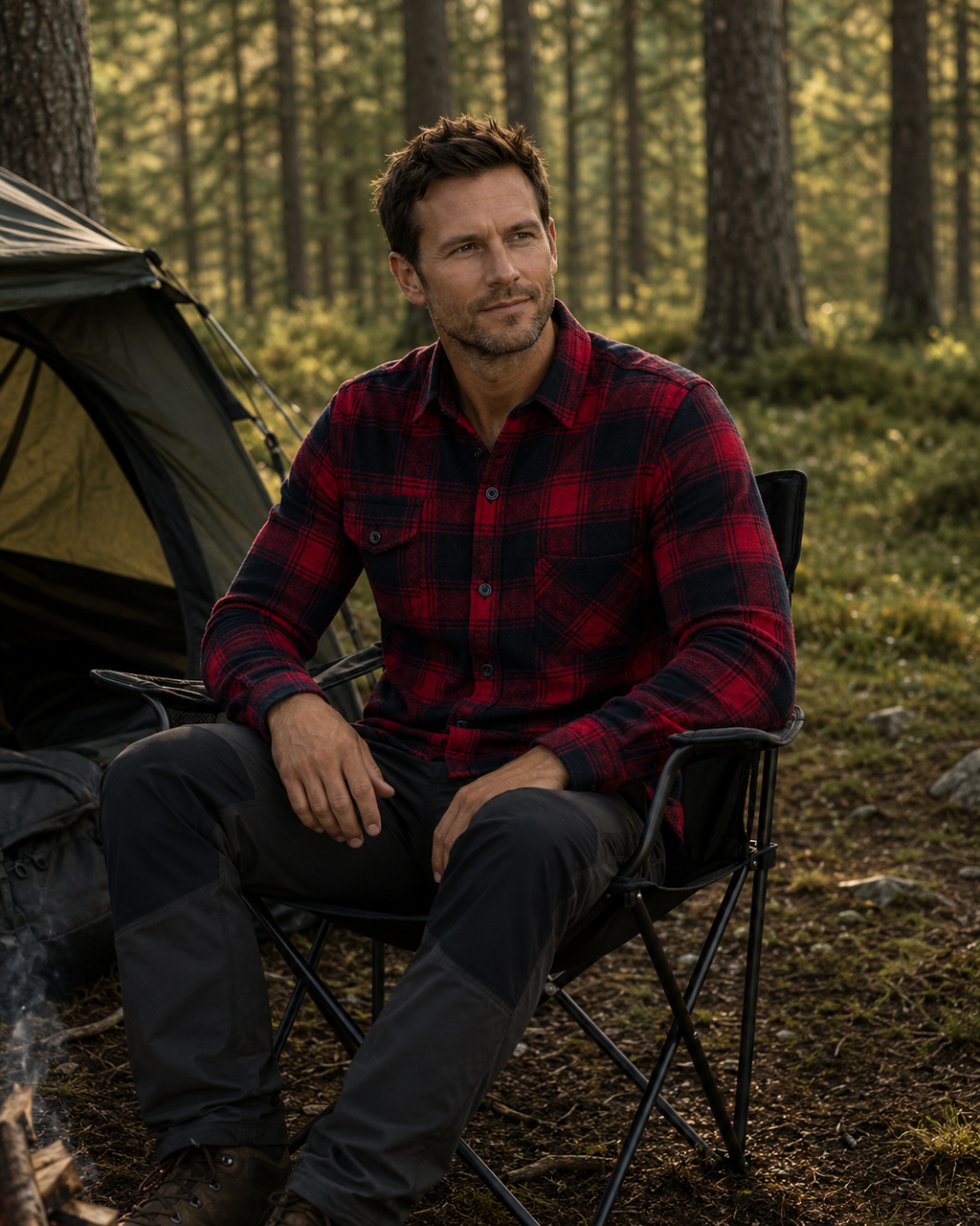 Woolpack plaid flannel shirt for outdoor and casual use