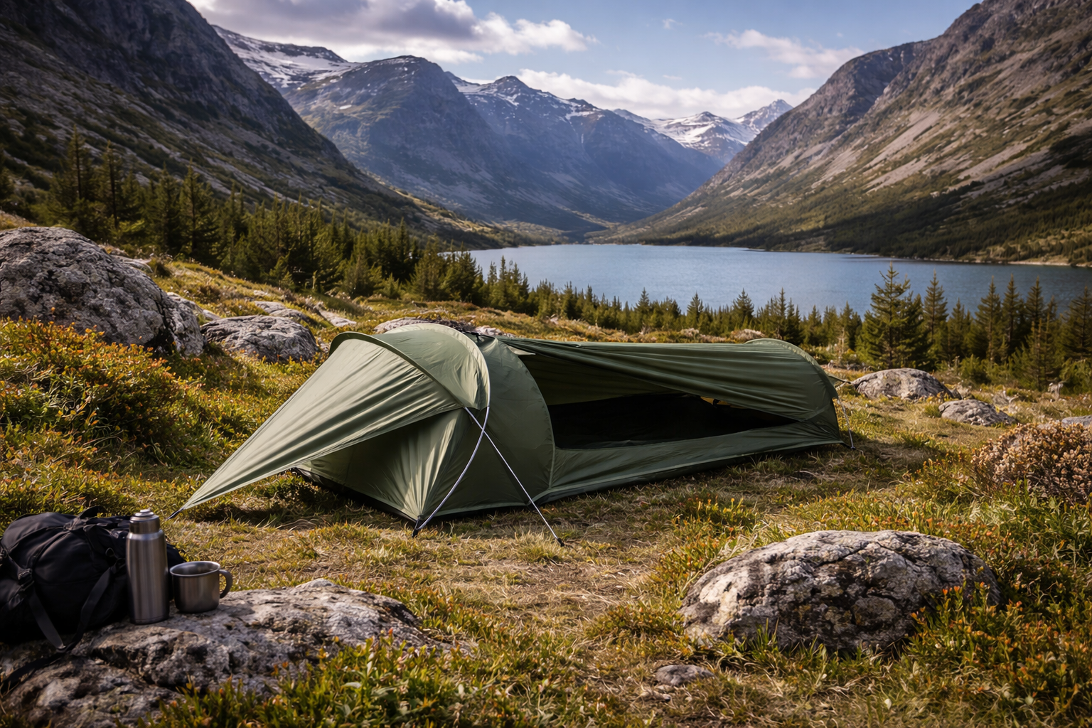 Woolpack ultralight solo tunnel tent for 1 person outdoor camping
